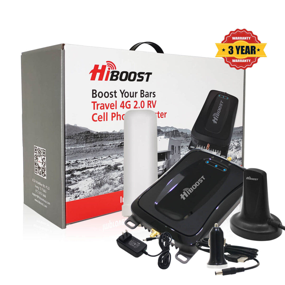 HiBoost 4G-RV Cell Phone Signal Booster-Package